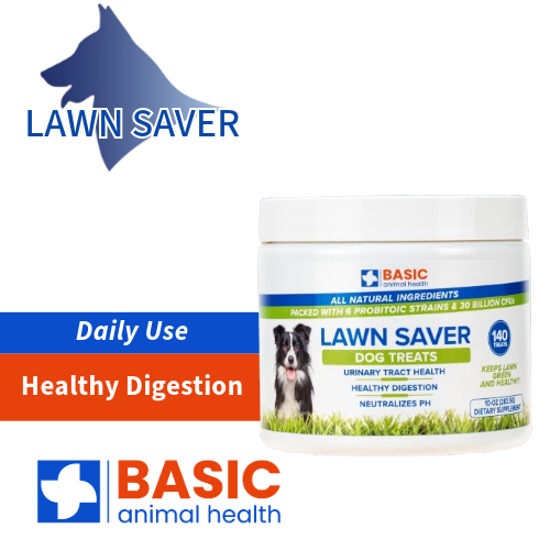 Lawn saver supplement for dogs Eliminates yellow spots